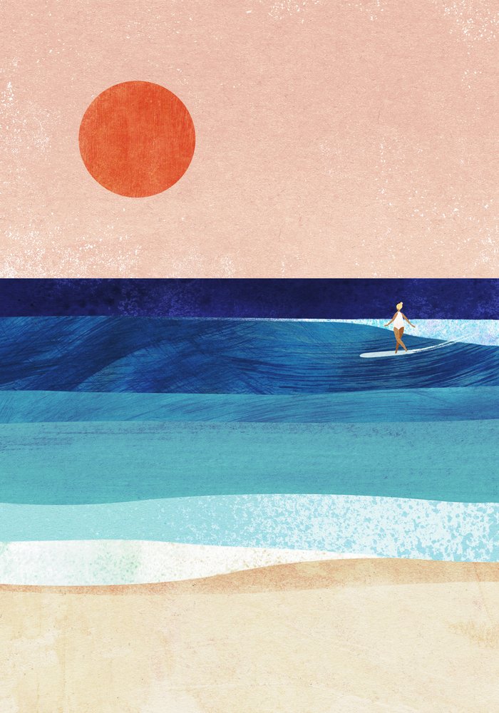 Gelassener Surf Sonnenuntergang von longwayhome