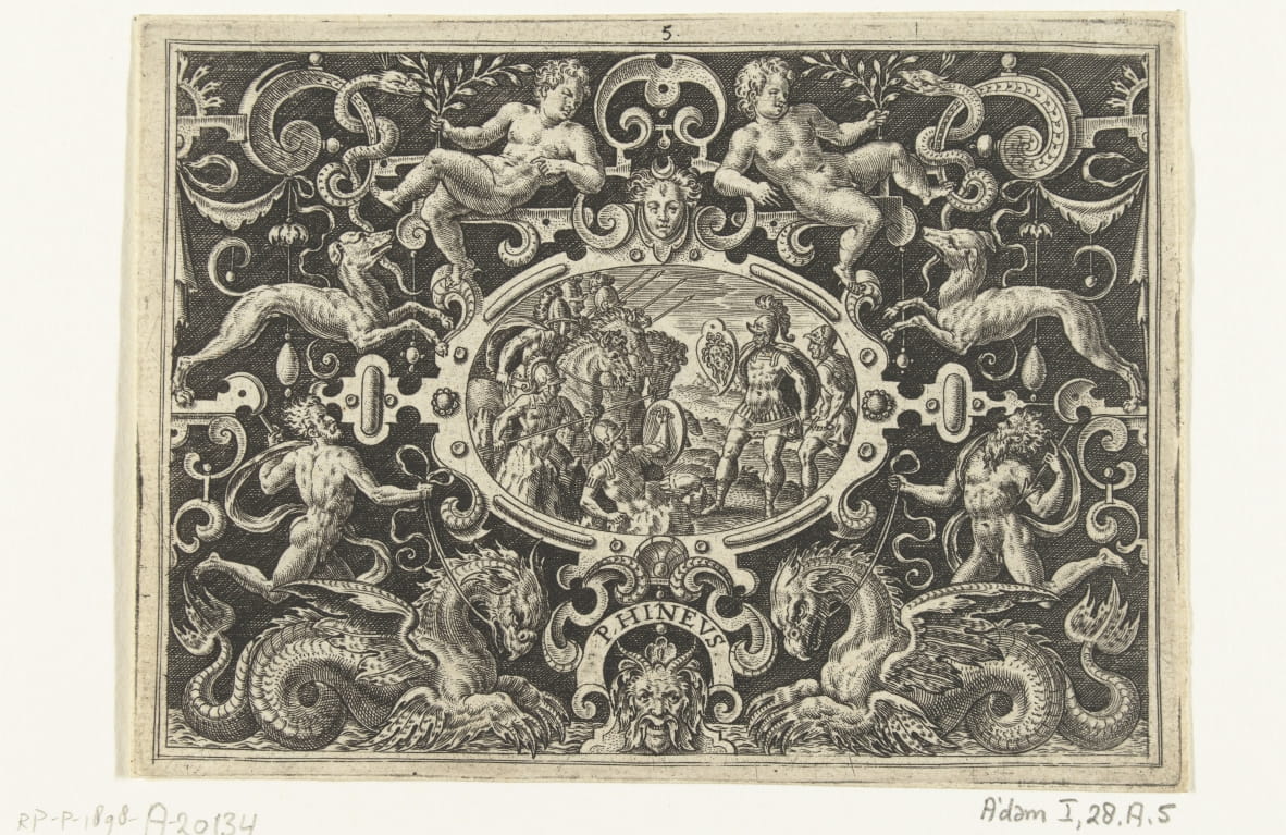 Perseus zeigt Phineus seinen MedusaSchild PHINEUS (Titel auf dem Objekt)