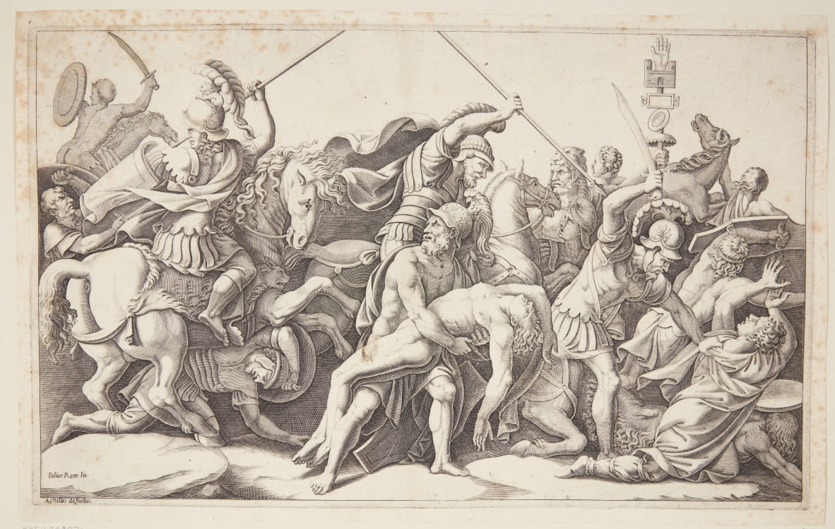 Menelaos mit dem Leichnam des Patroklos von Diana Scultori