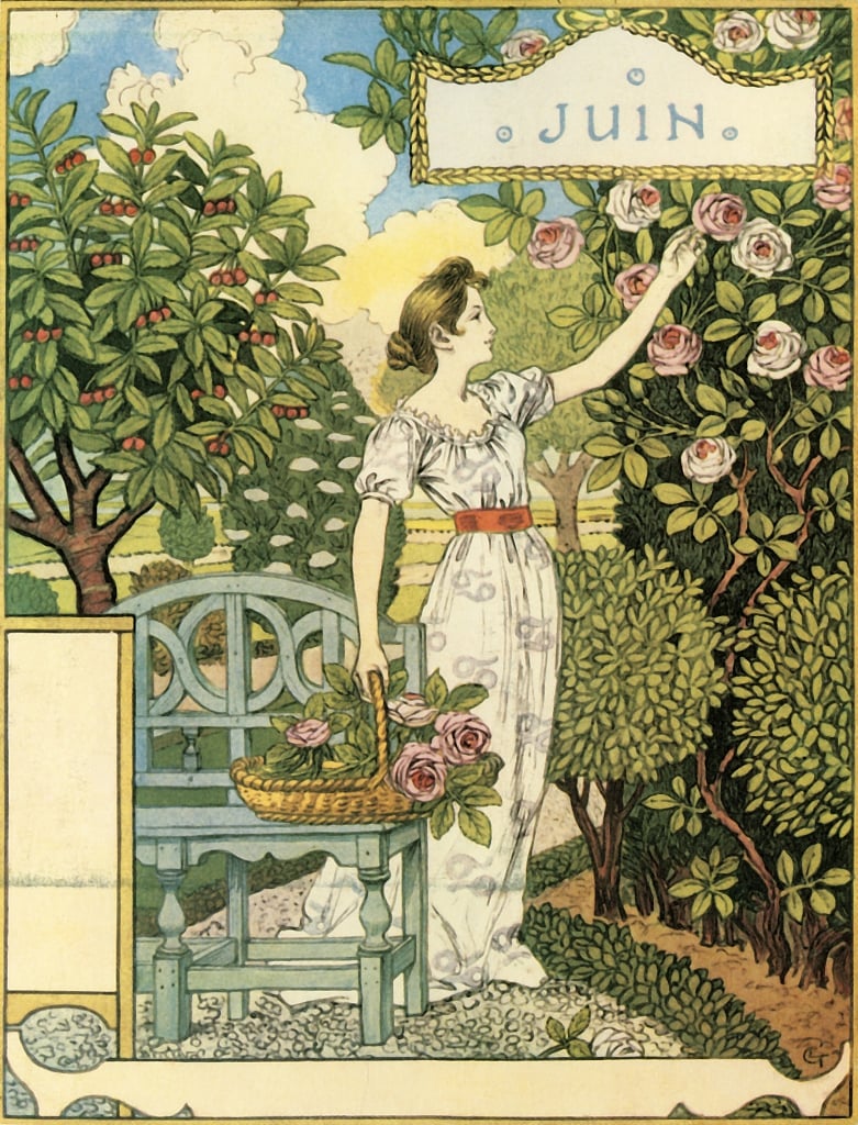 Juni 1896. von Eugene Grasset hochwertiger Kunstdruck