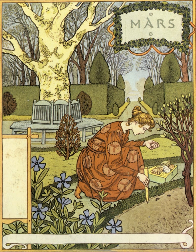 März 1896. von Eugene Grasset hochwertiger Kunstdruck