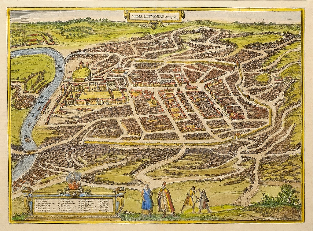 Von der Vilnius City vor allem in Theaterabteilung von Braun, 1580