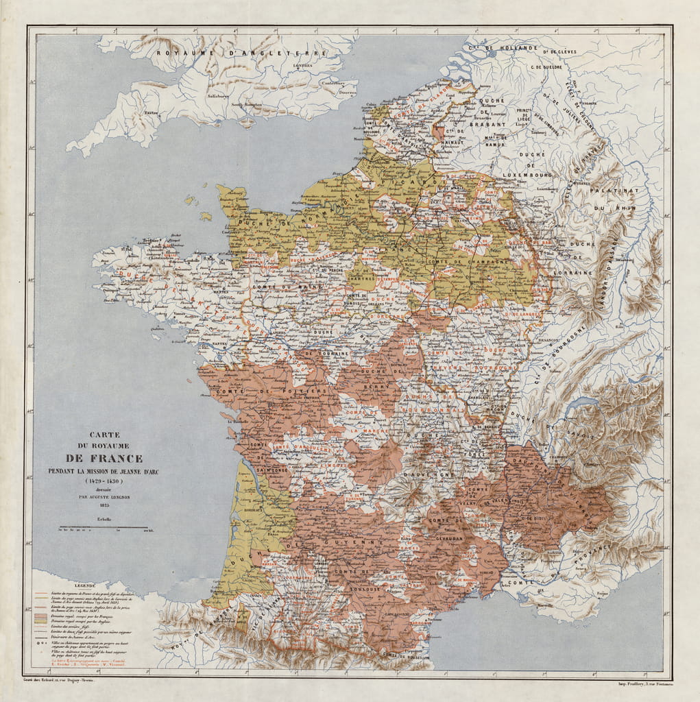 Karte von Frankreich zur Zeit von Jeanne d'Arc