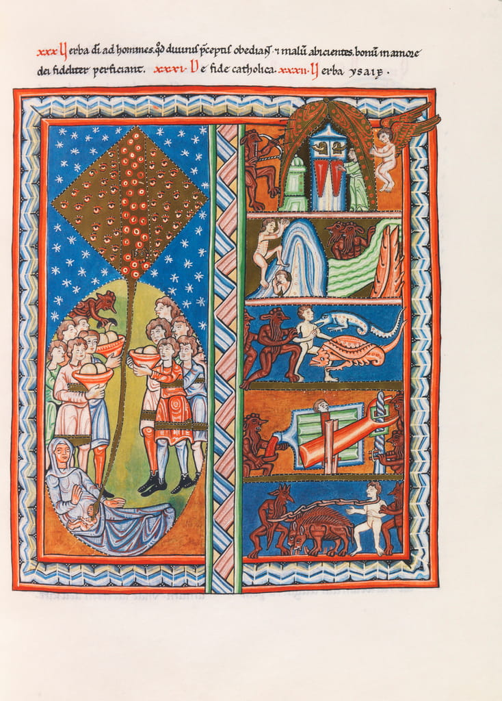 Miniatur aus Liber Scivias von Hildegard von Bingen, um 1175 (Faksimile)