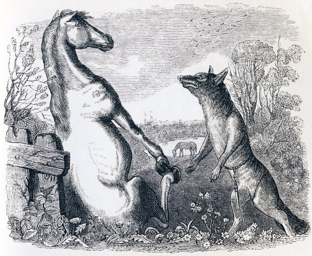 Das Pferd und der Wolf (Le cheval et le loup) Fabeln von La Fontaine