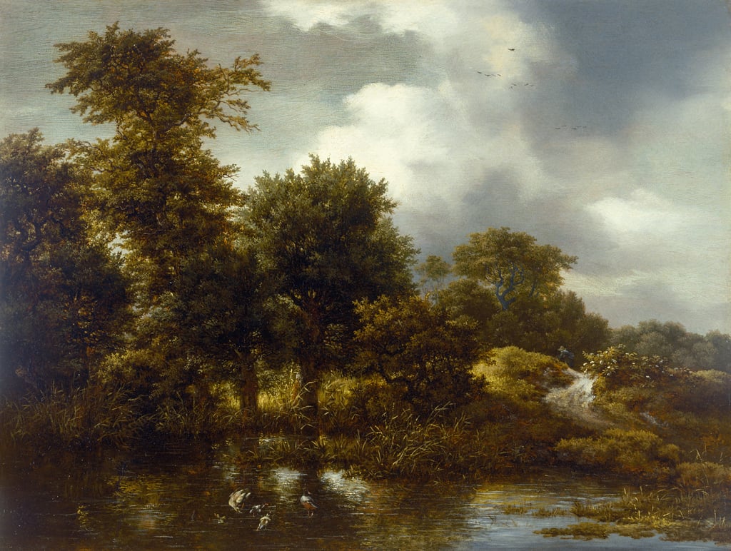 Eine bewaldete Landschaft mit einem Teich, Ende 1640er (578938)