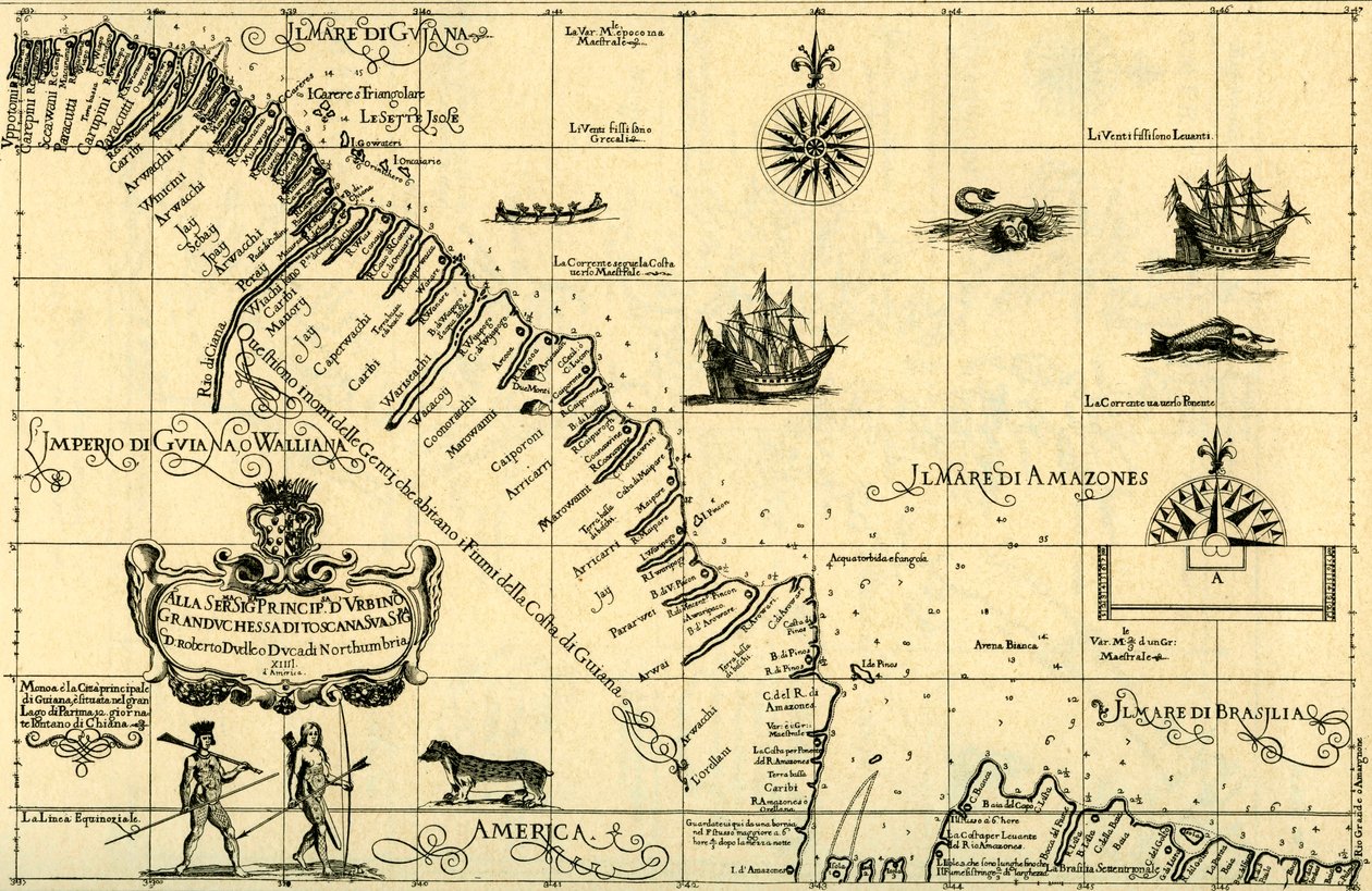 Karte der Küste von Guayana, 1646-47 von Unknown