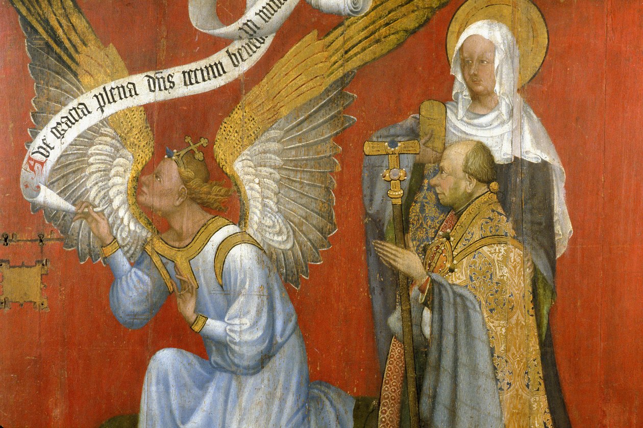 Picardie 084 - Laon - Museum - „Der Stifter und der Engel der Verkündigung“ - Meister der Stunden von Rohan - Ölmalerei auf Eiche aus dem 15. Jahrhundert von Unknown