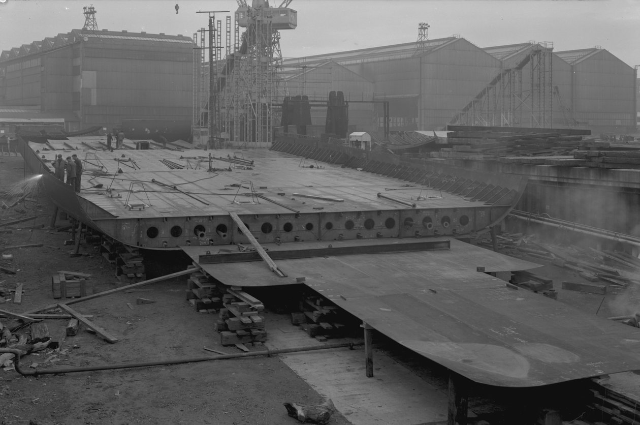 Blick auf die Doppelböden der Nicola, der ersten SD14, in der Southwick-Werft, Sunderland, 16. Oktober 1967 von Unbekannt Unbekannt