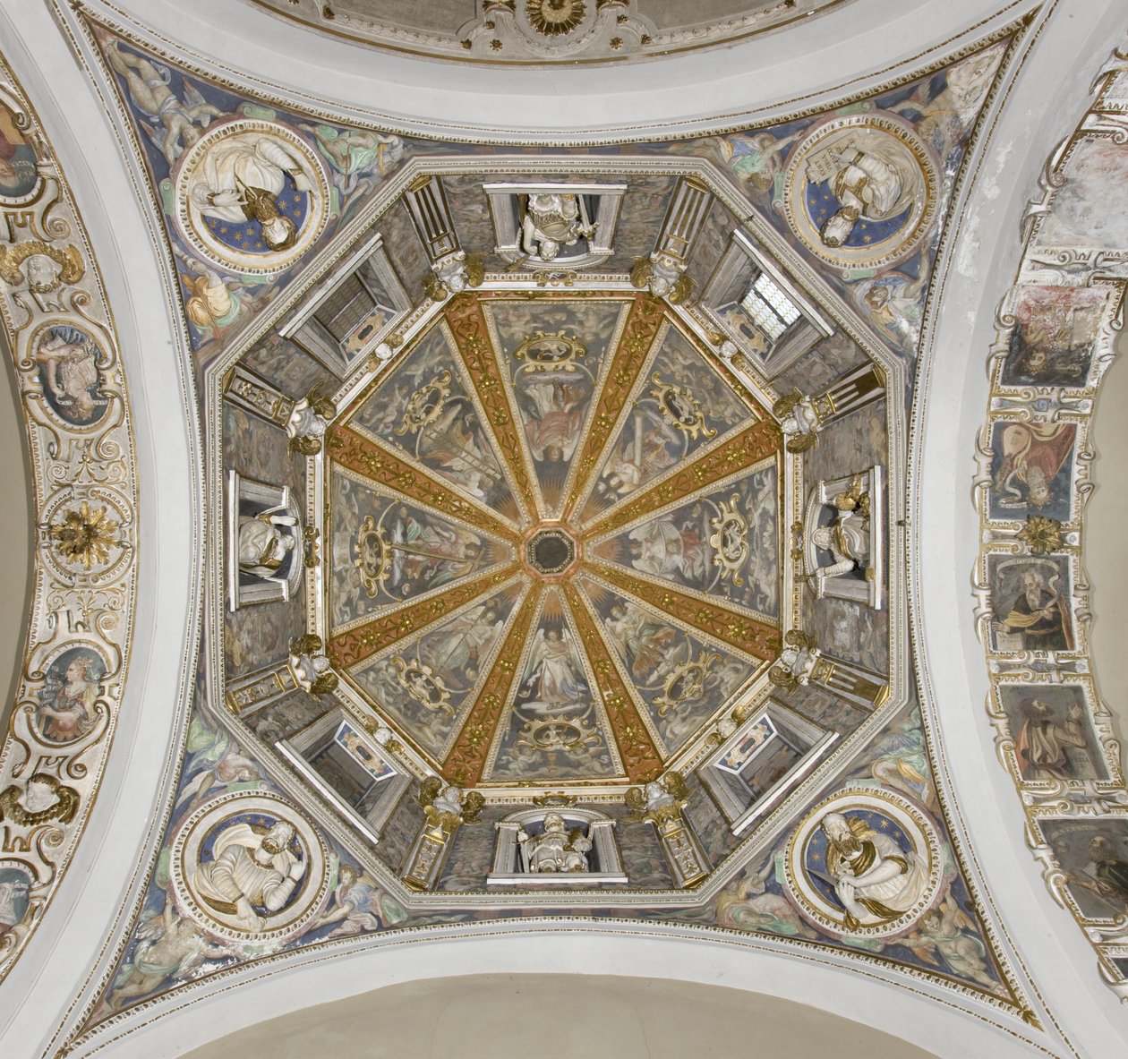 Ansicht des Freskos in der Kuppel der Kirche von Saint Martha, Bellano, Comer See, Italien von Unknown