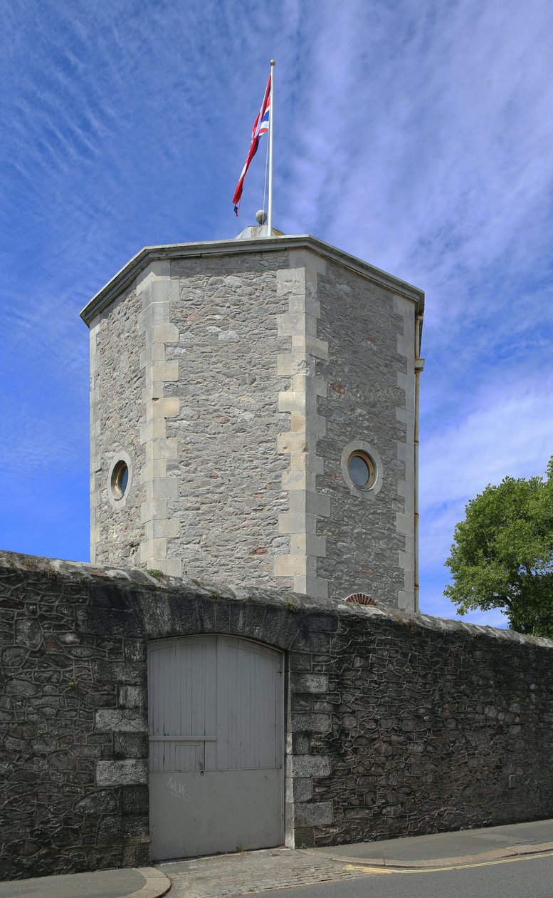 Wasserturm neben der Umfassungsmauer des ehemaligen Royal Naval Hospital, Plymouth von Unbekannt Unbekannt