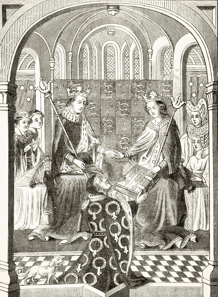 König Heinrich VI. von England und seine Königin Margaret von Anjou an ihrem Hof, aus 