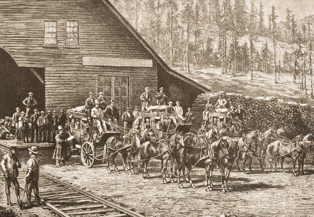 Reno Station an der Central Pacific Railway, um 1870, aus 