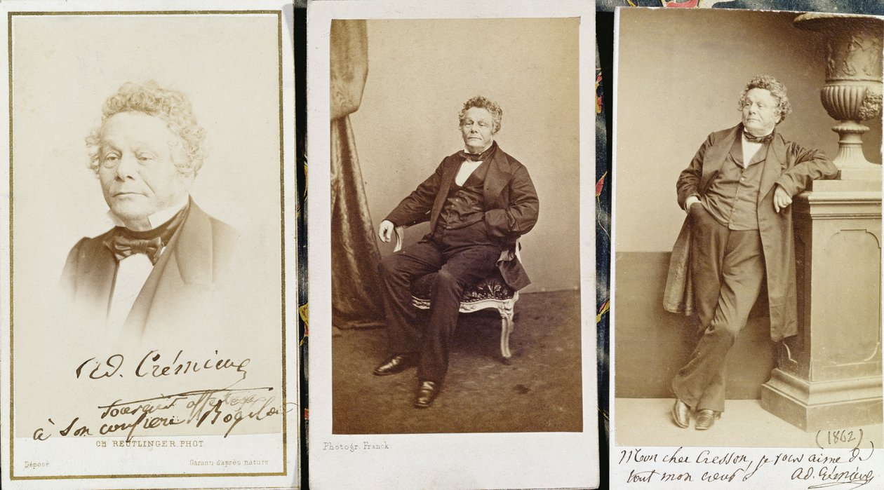 Visitenkarten, die Adolphe Cremieux darstellen, ca. 1862 von French Photographer