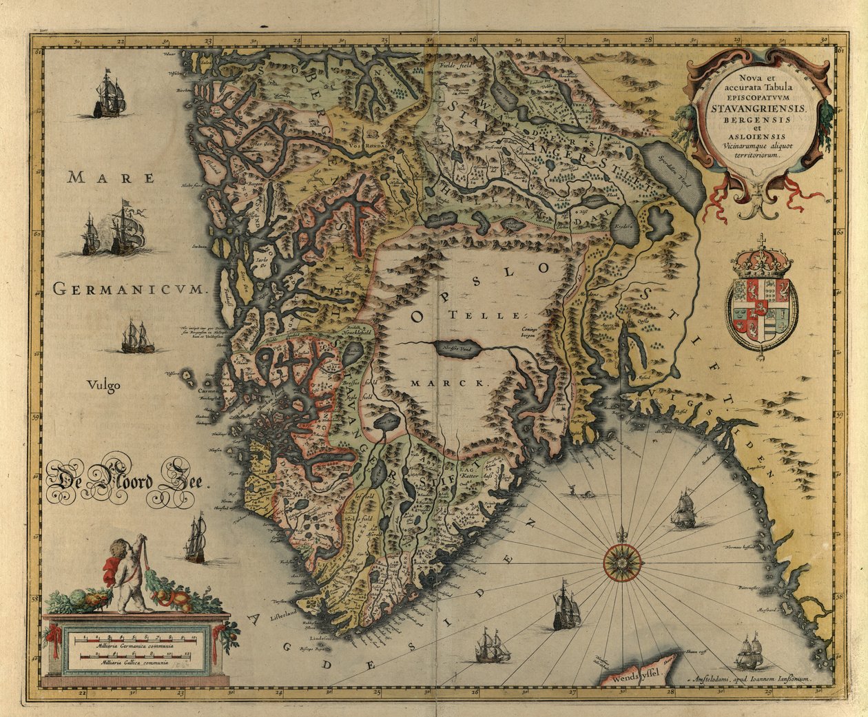 Nova et accurata tabula episcopatuum Stavangriensis, bergensis von Jan og Jodocus Hondius Janssonius