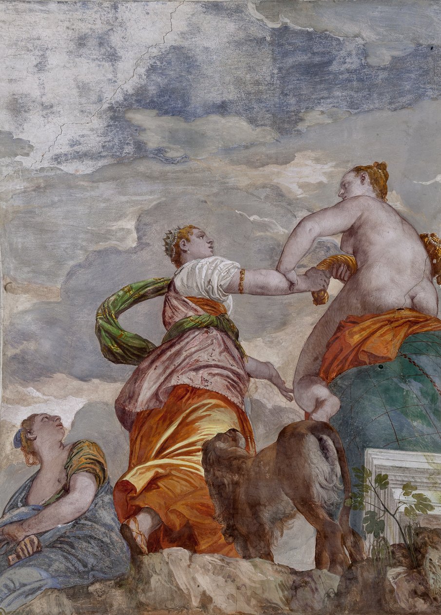 Fortune, Ambition und Neid, der Raum des kleinen Hundes (Detail) von Veronese