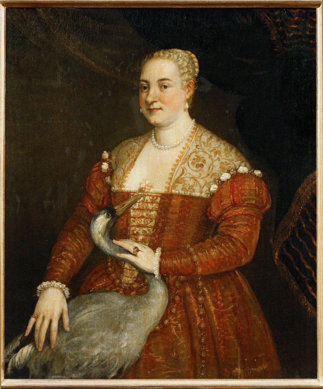 Porträt einer Dame mit Reiher von (1528-88) Veronese