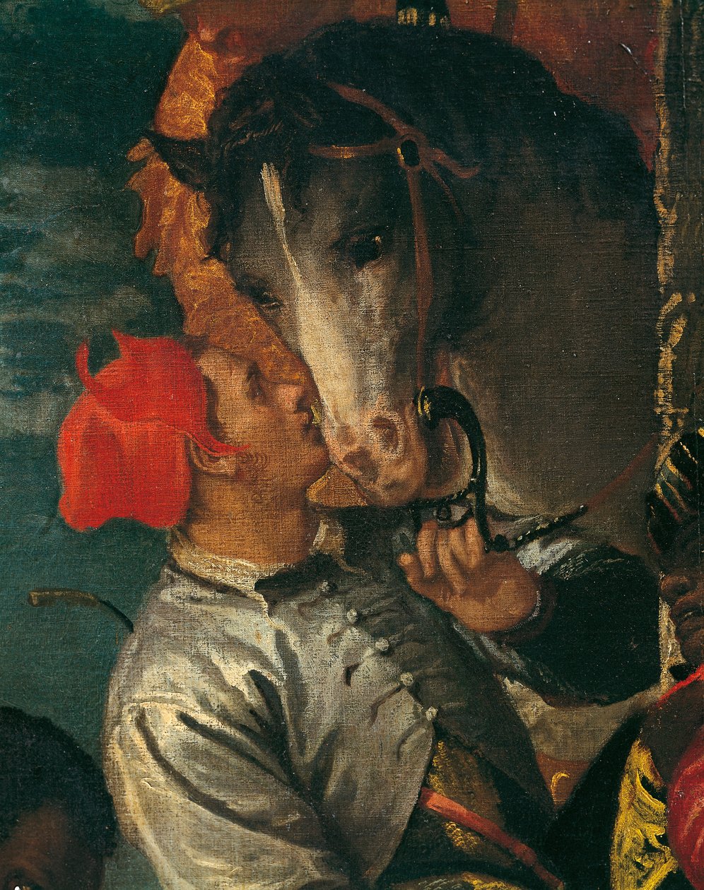 Figur des Bräutigams, Detail aus der Anbetung der Heiligen Drei Könige, von Paolo Caliari, bekannt als Veronese (1528-1588), Öl auf Leinwand, 355x320 cm von (1528 88) Veronese