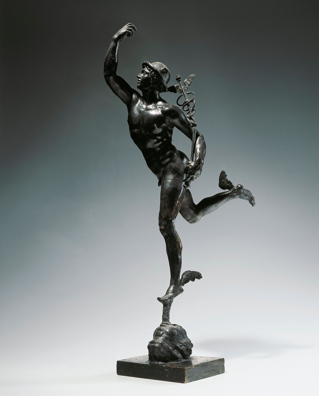 Italien, Mailand, Toskana, Bronzestatuette des fliegenden Merkur von Giambologna