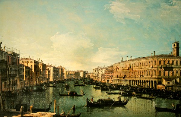 Der Canal Grande, Venedig, Blick nach Norden von der Nähe der Rialto-Brücke von Canaletto