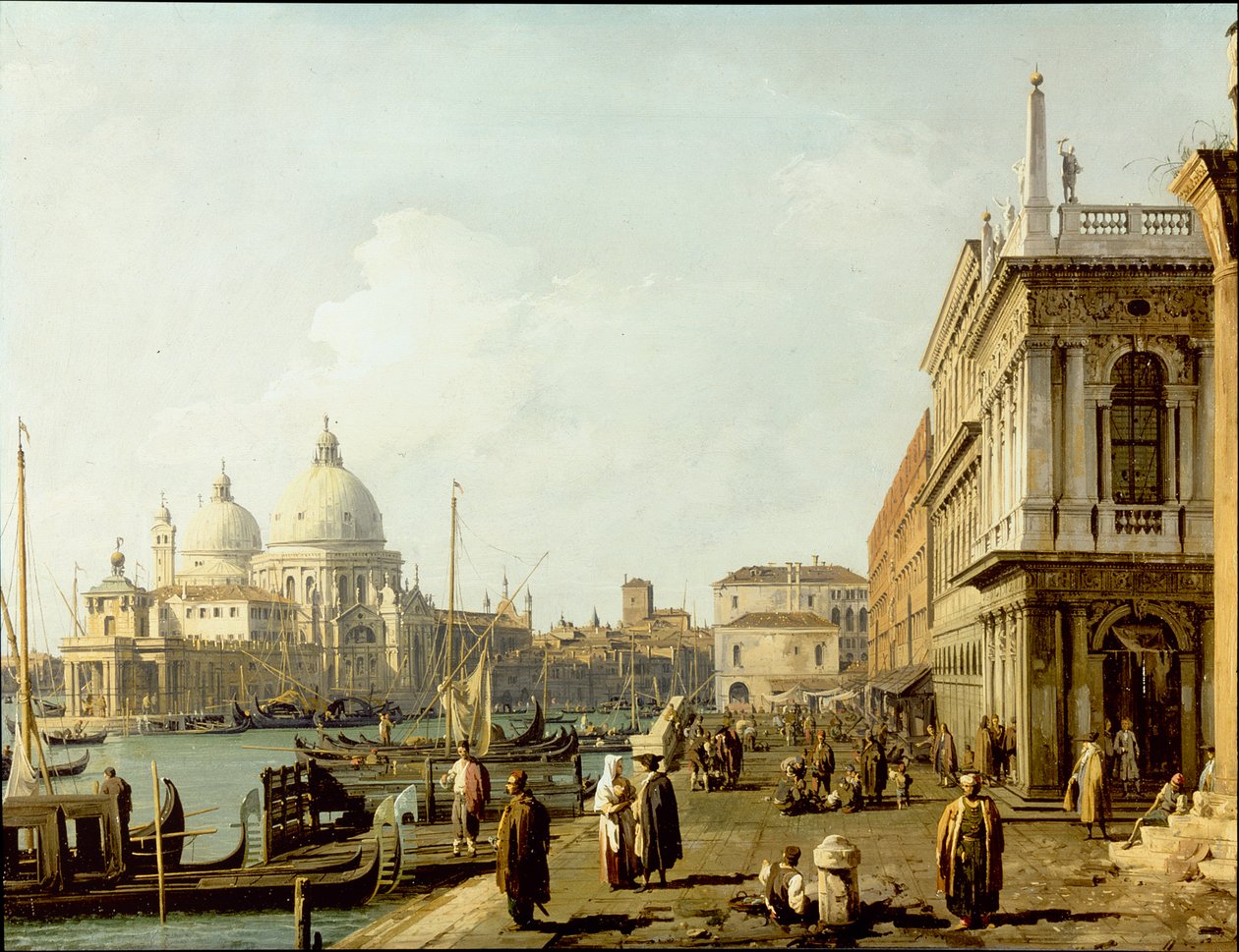 Venedig: Blick auf Santa Maria della Salute und den Canal Grande von der Piazzetta von Canaletto