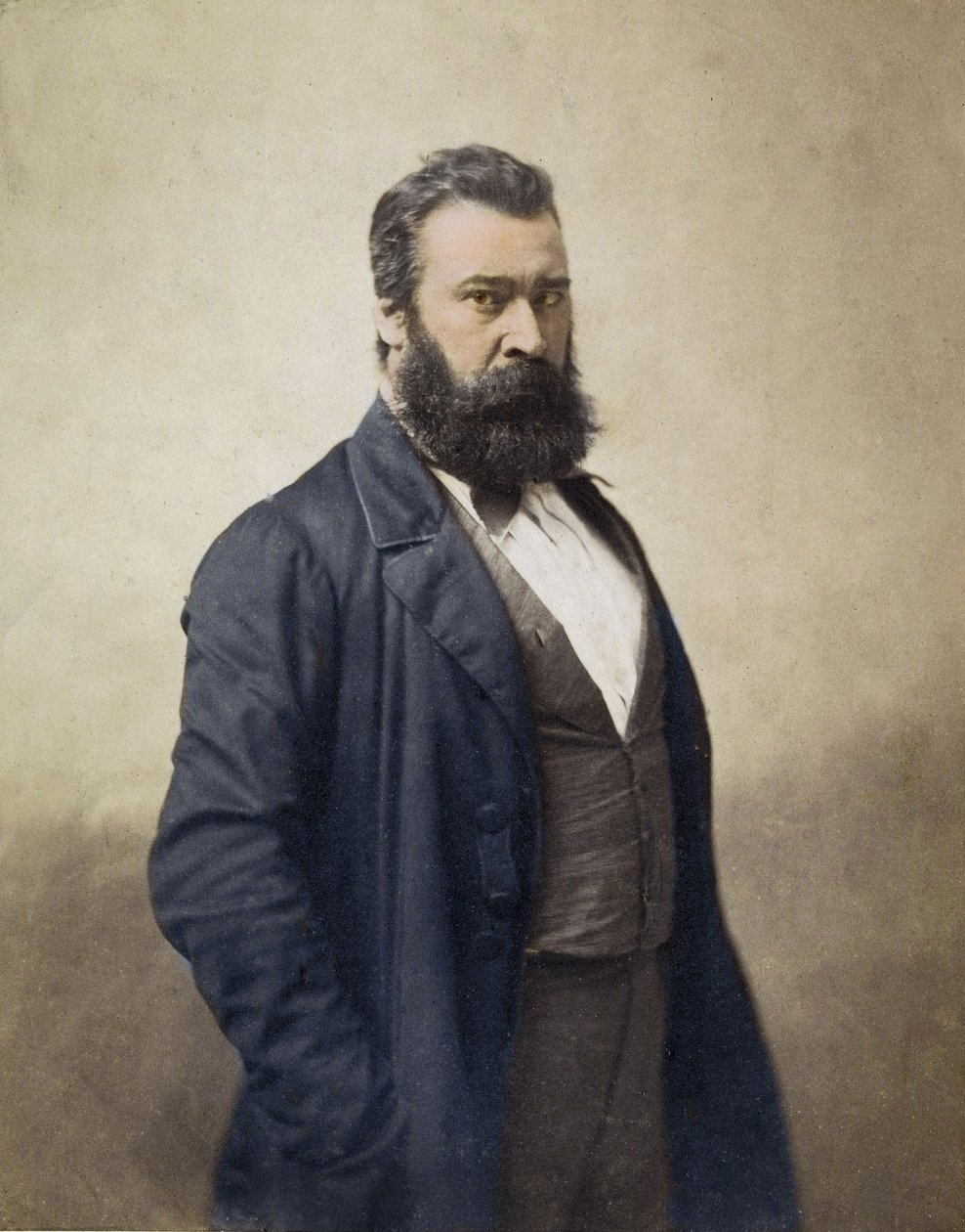 Jean Francois Millet (1814-1875) französischer Maler ca. 1870 Foto von Nadar - Digitale Kolorierung - Porträt von Jean-Francois (Jean Francois) Millet (1814-1875), Maler, Graveur. Fotografie von Nadar. 19. Jahrhundert von Nadar