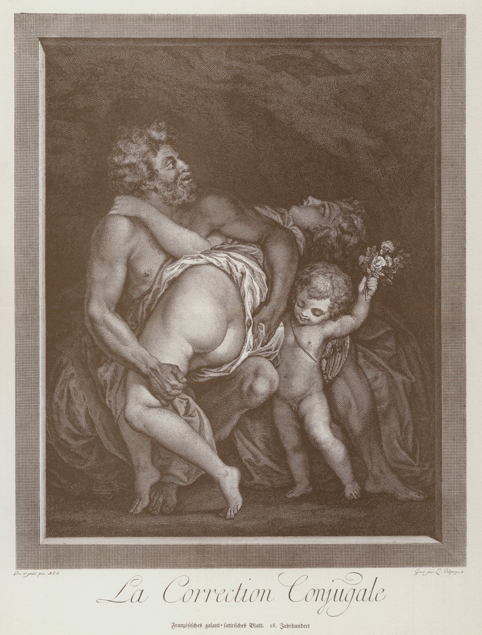 Eheliche Zurechtweisung, französische Karikatur von (after) French School