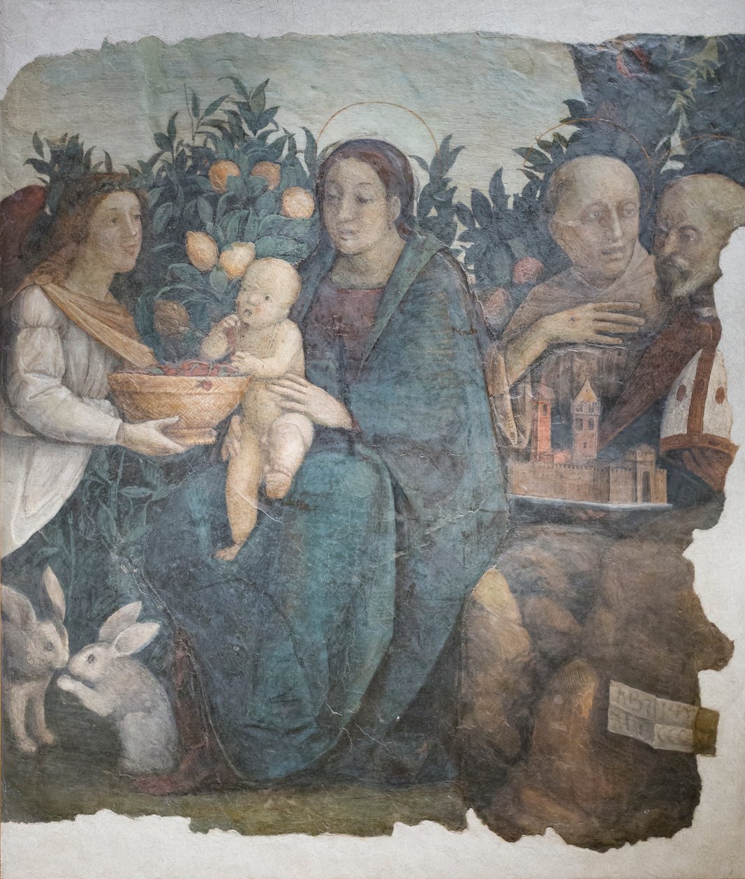 Madonna mit Kind und den Heiligen Franziskus und Quirinus, bekannt als Madonna dei limoni von (c.1489 1534) Correggio