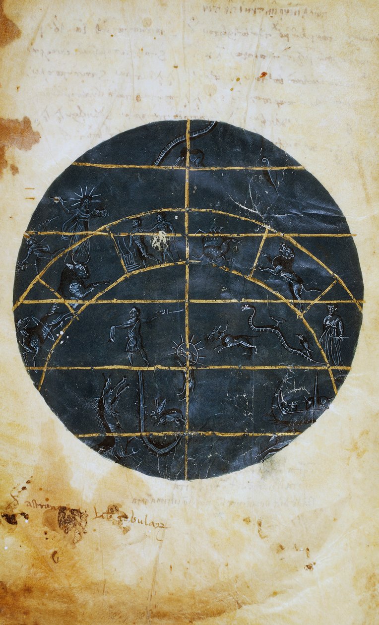 Nördliche Himmelskugel, Miniatur, astronomische Tafel von Ptolemäus von (c.90 168)(after) Ptolemy