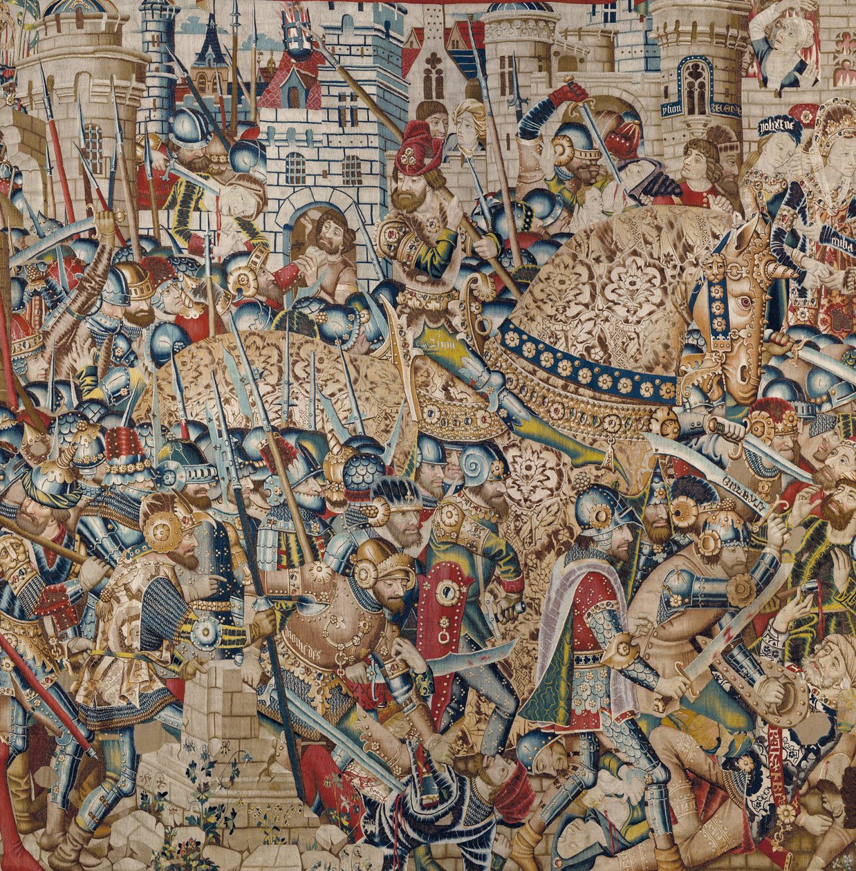 Der Trojanische Krieg: Die Zerstörung von Troja, ca. 1470 (Wandteppich) von (fl.1450 75) Master of Coetivy