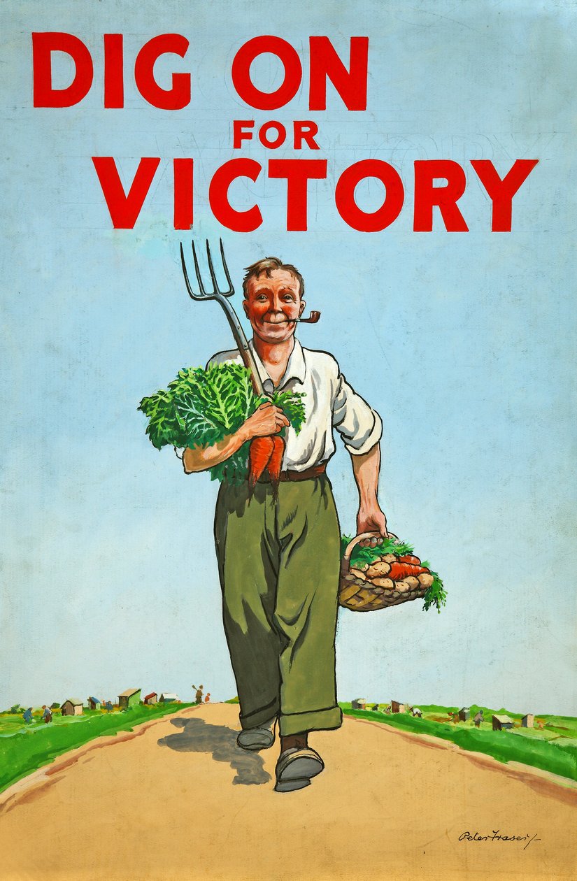 Grabe für den Sieg, Propagandaposter aus dem Zweiten Weltkrieg, 1940 von Unknown