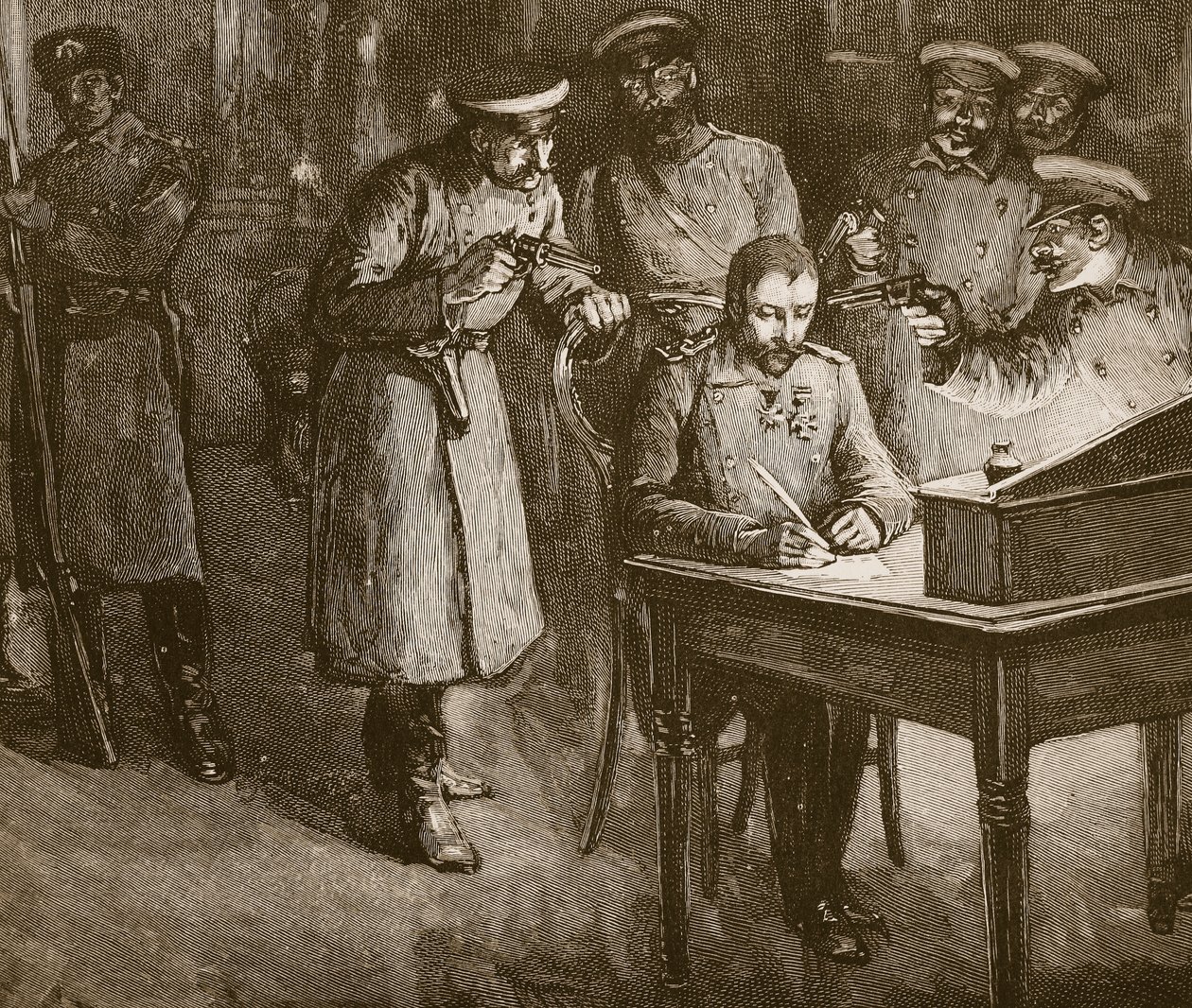 Prinz Alexander unterzeichnet seine Abdankung, 1886 von Unknown