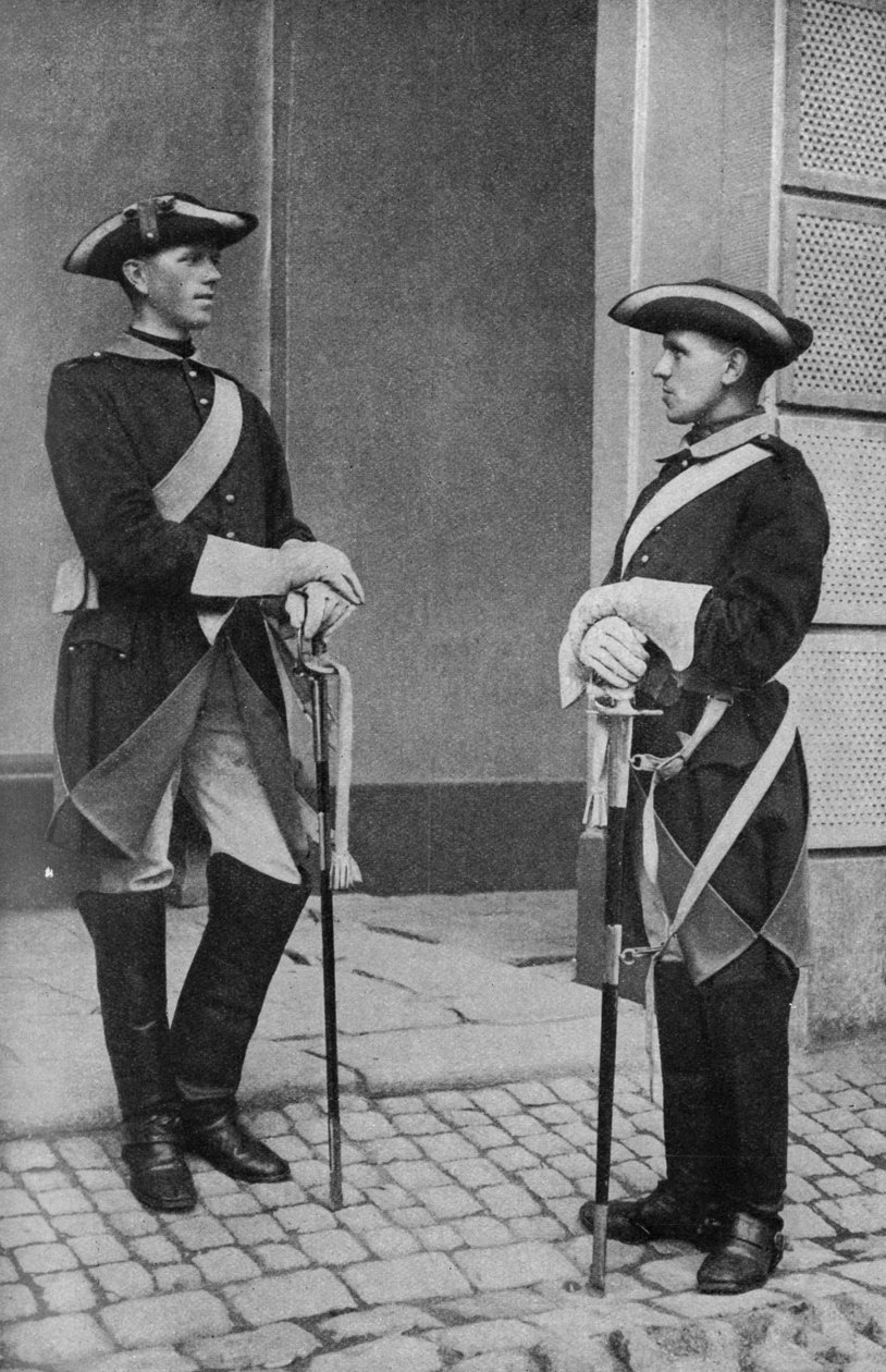 Schweden. Kräftige schwedische Wächter der Majestät des Königs. 1920 von Unknown
