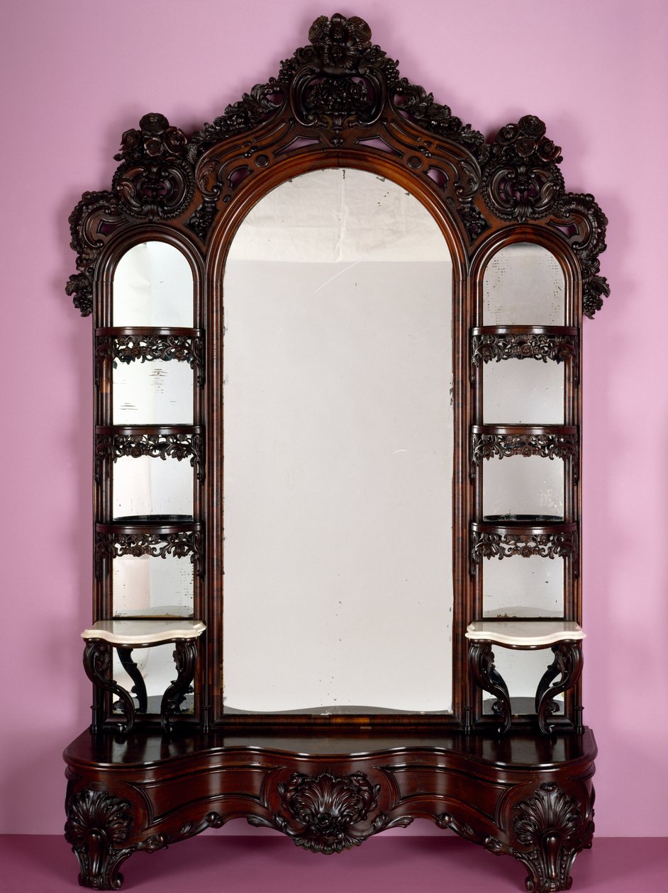 Etagere, Teil eines Salongarniturs, aus der Werkstatt von John Henry Belter, 1855 von American School
