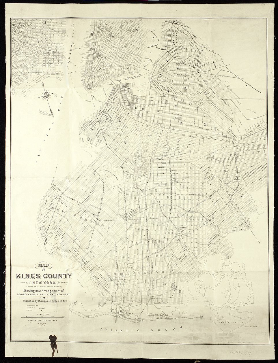 Karte des Kings County, New York, 1879 von American School