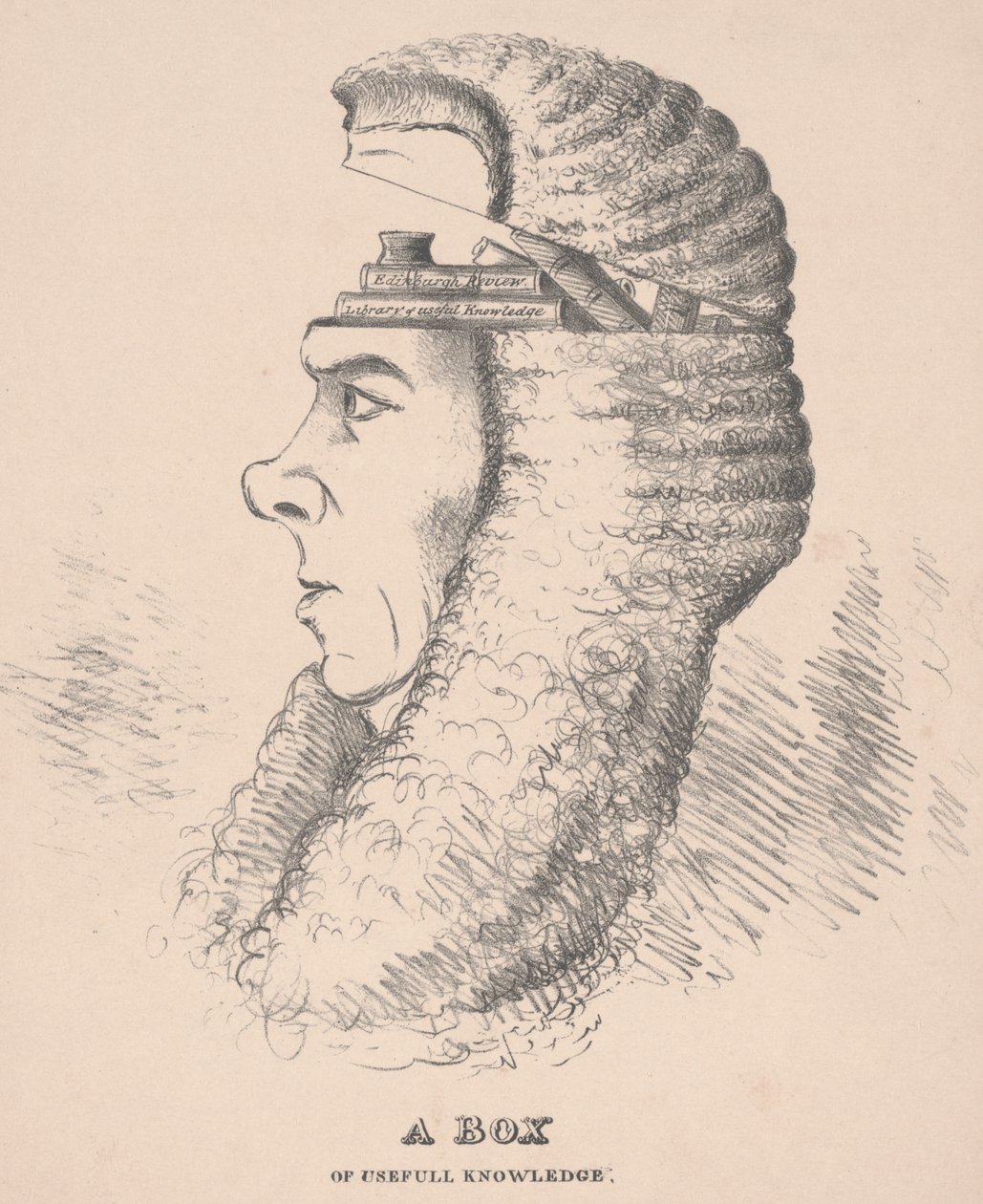 Eine Kiste nützlichen Wissens: Karikatur von Brougham, 1832 von English School