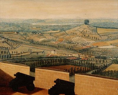 Weitläufige Landschaft vom Rodborough Fort aus gesehen, ca. 1764 (Detail) von English School