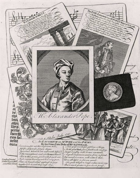 Satire auf die Werke von Alexander Pope (1688-1744) von English School