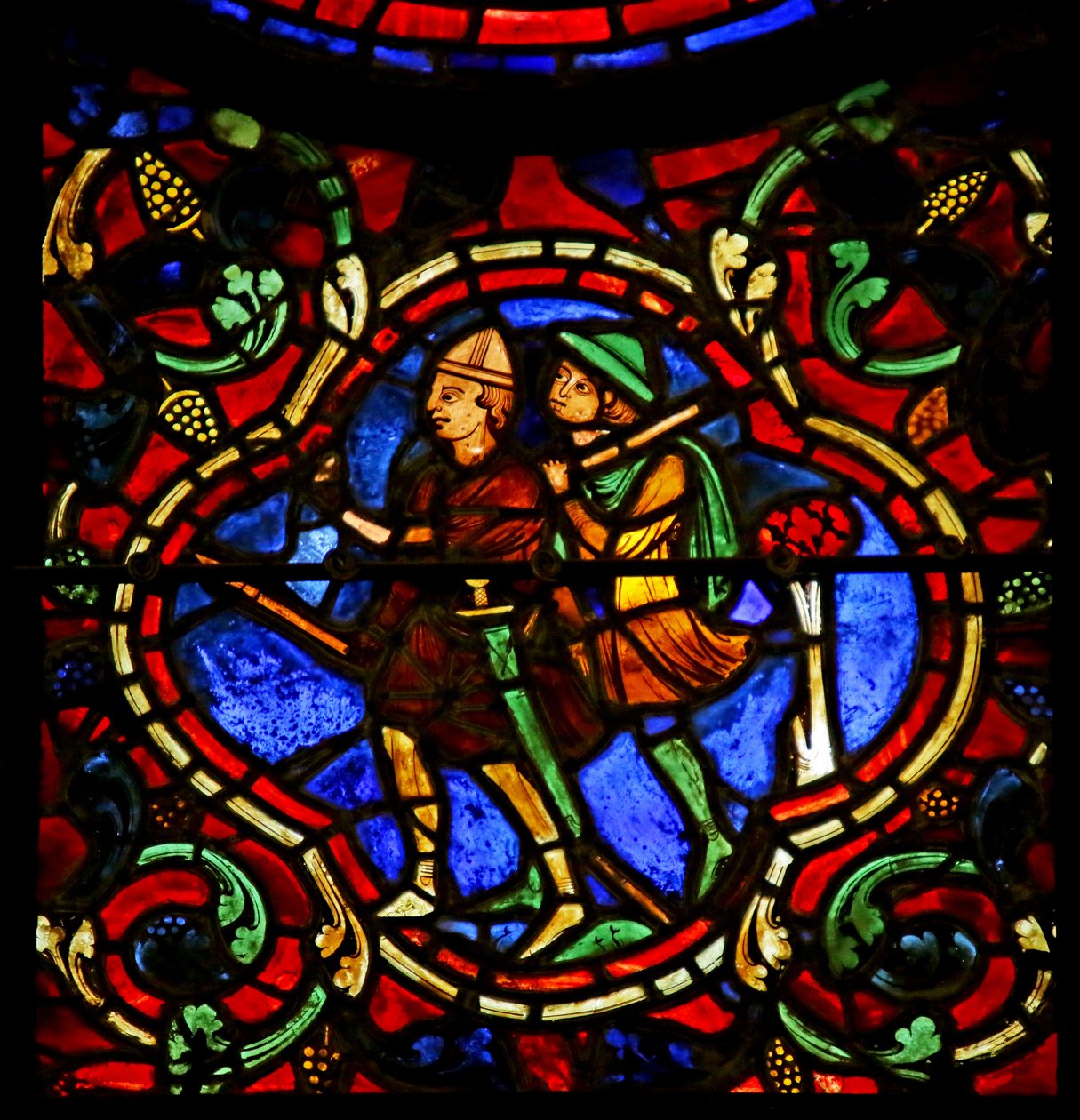 Zwei Raufbolde, Szene aus dem Leben des Hl. Martin, Kathedrale von Chartres von French School