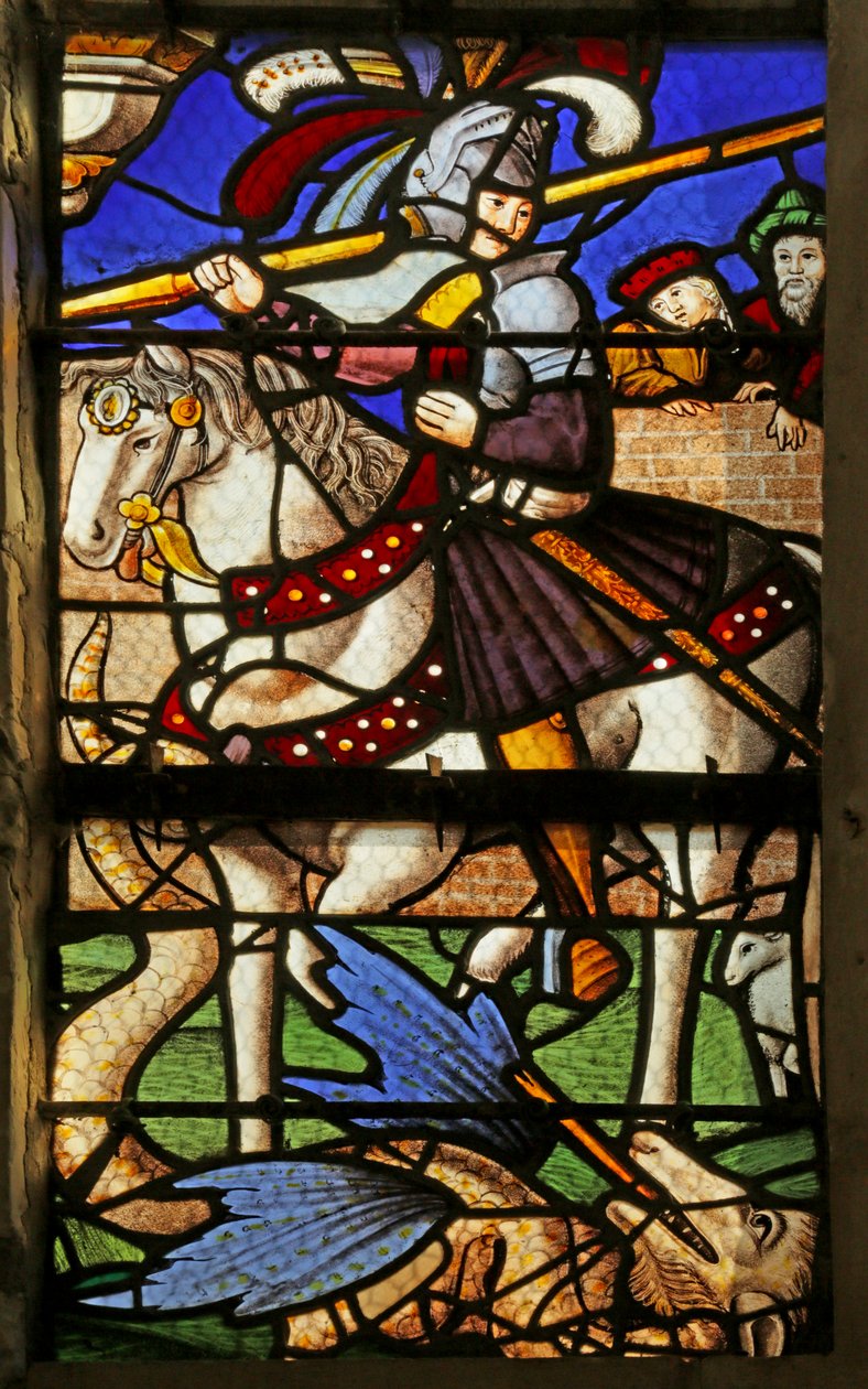 Fenster, das den heiligen Georg darstellt von French School