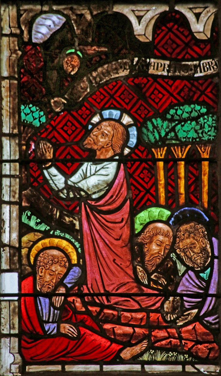Fenster mit Darstellung der Agonie im Garten Gethsemane von French School