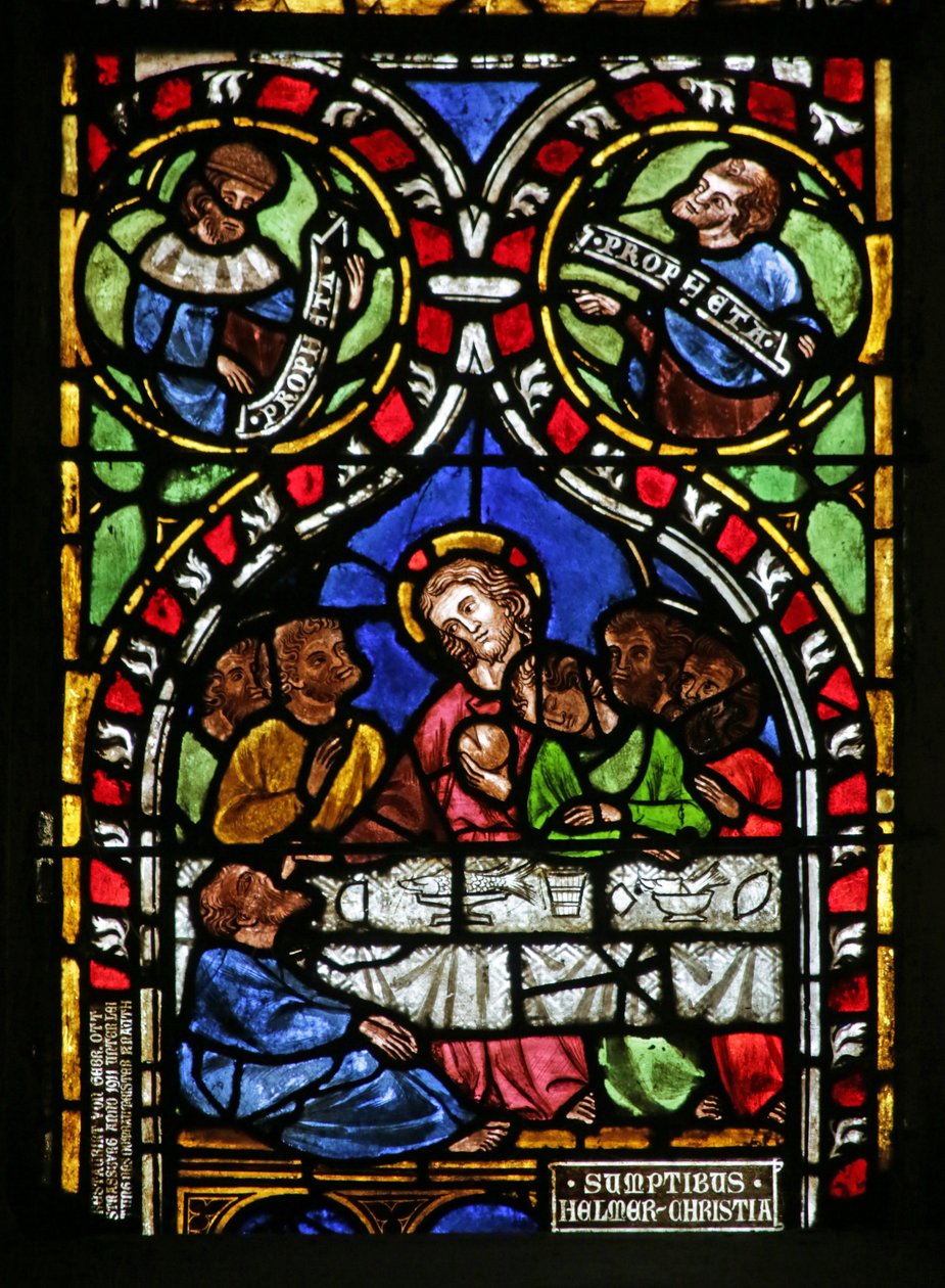 Fenster mit Darstellung des letzten Abendmahls von French School