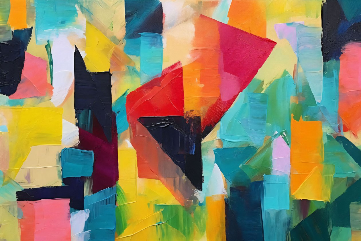 Geometrische Acryl Abstrakte Fusion von F. Abderrahim