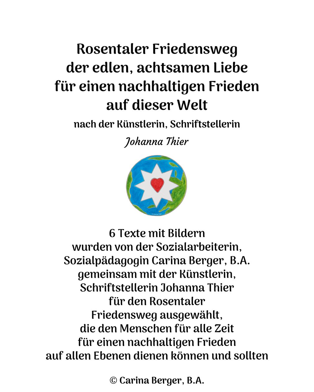Rosentaler Friedensweg von Johanna Thier