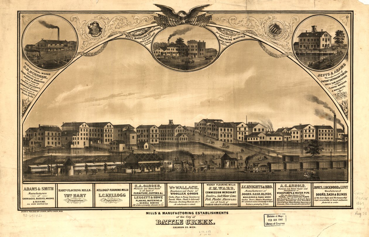 Mühlen und Fabriken der Stadt Battle Creek, Calhoun Co., Mich. von A. Ruger