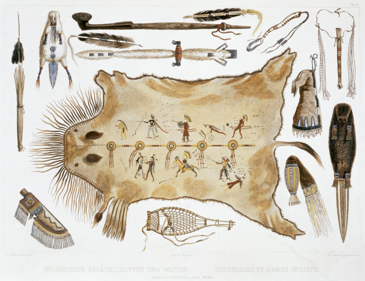 Indische Utensilien und Waffen, 1843 von A Zschokke