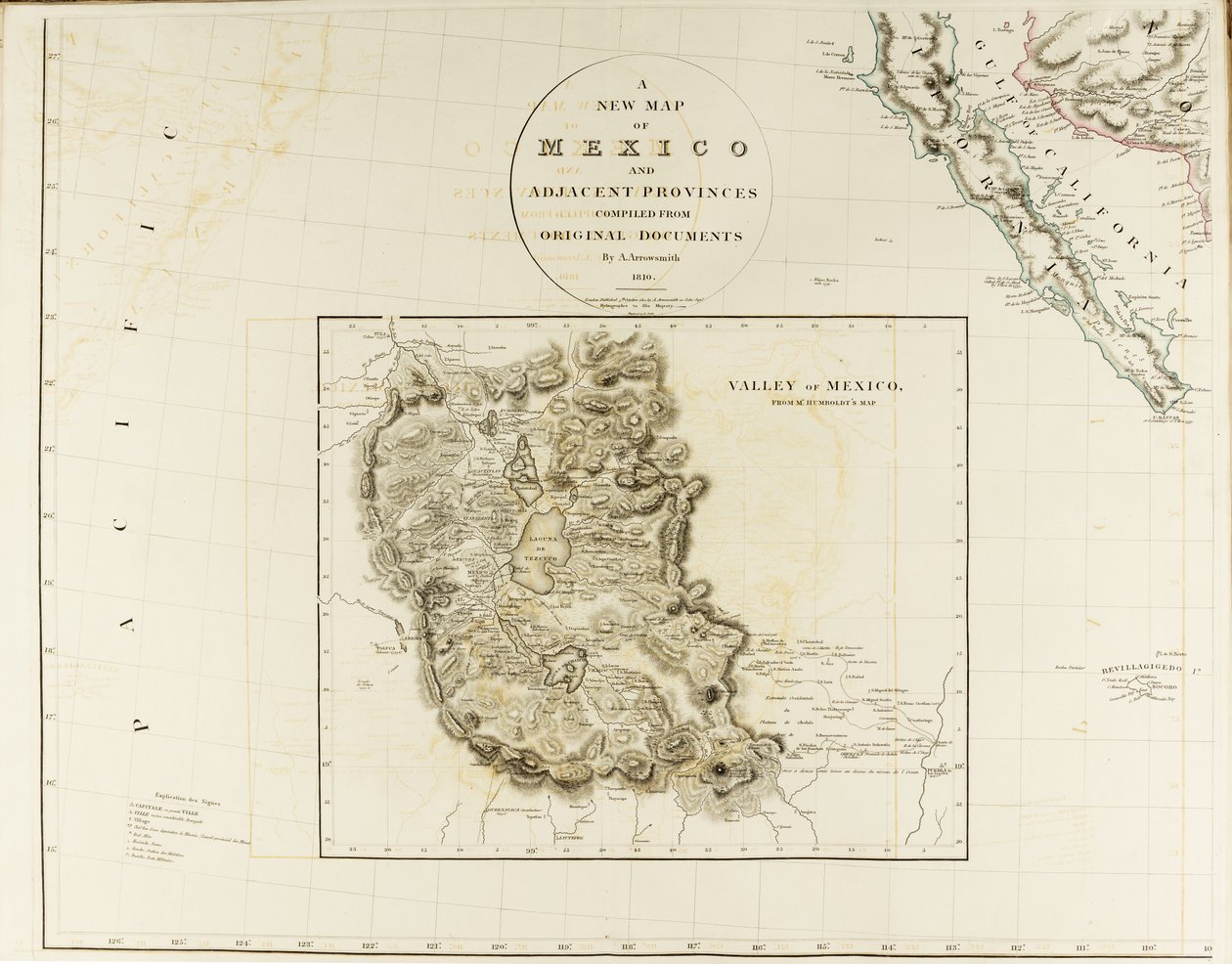 Eine neue Karte von Mexiko und angrenzenden Provinzen von Aaron Arrowsmith