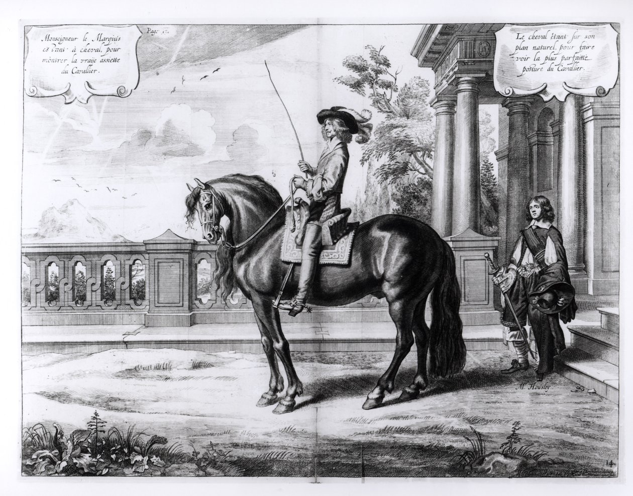 Illustration aus einem Reithandbuch, graviert von Peeter Clouwet (1629-70), 1658 von Abraham Jansz. van Diepenbeke