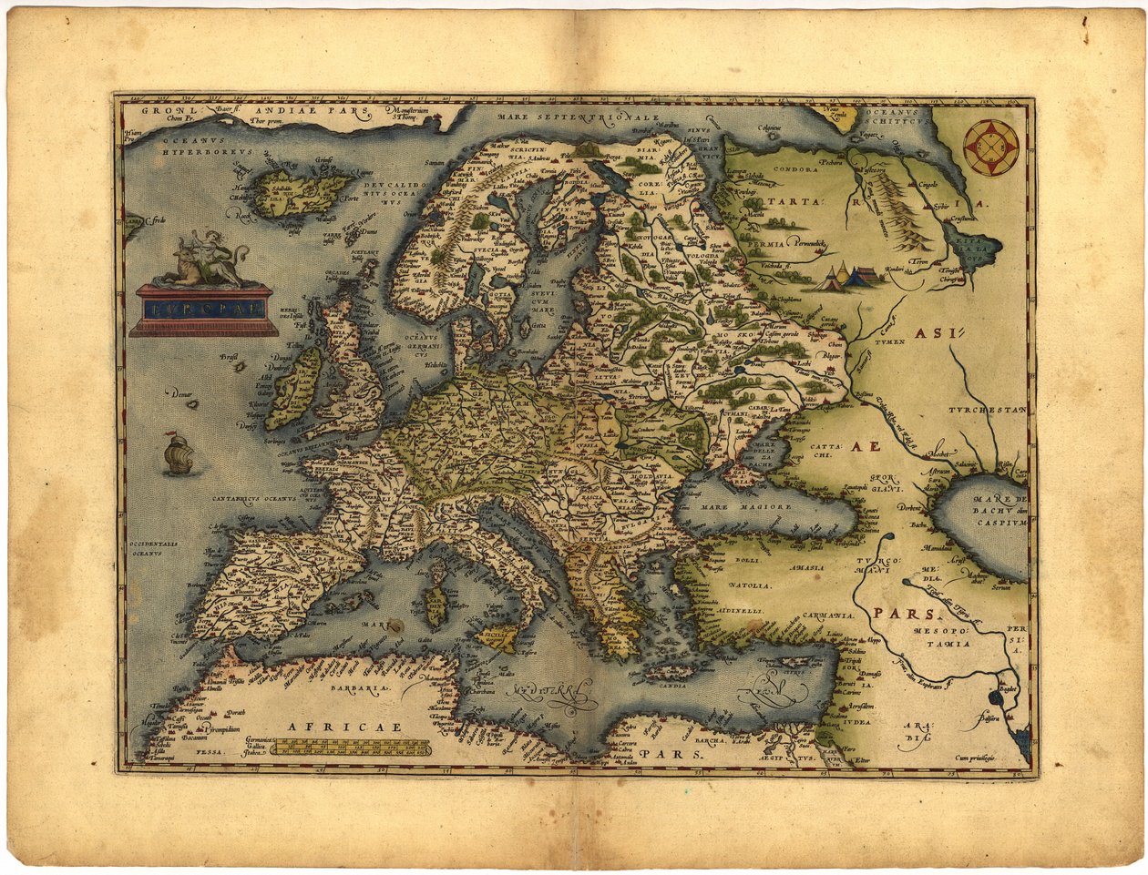 Karte von Europa von Abraham Ortelius von Abraham Ortelius