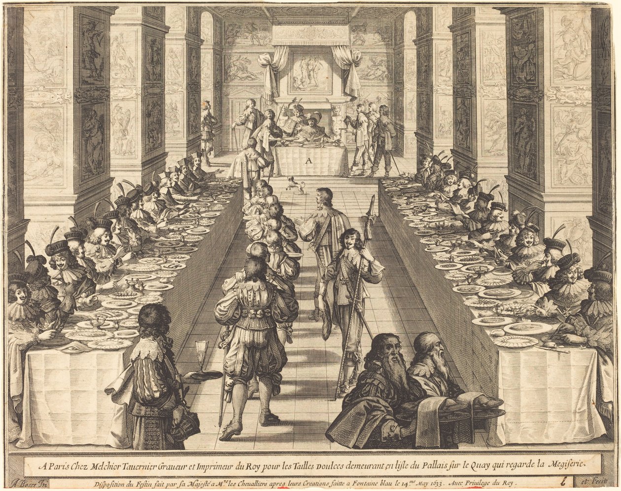Bankett des Königs für die neuen Ritter von Abraham Bosse